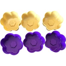 Pink Rose Sarı - Mor 12 Li Silikon Mini Papatya Kek Kalıbı,muffin Kalıbı 12 Adet,airfyer Uyumlu