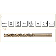 LTG Nova Makina Takım Hss-E Altın Seri Inox Delme Matkap Ucu 8 mm