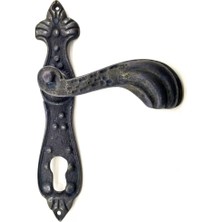 LTG Nova Antika Tarz Dekoratif Pirinç Mevlana Banyo Kapı Kolu - 228X48 Mm, Oksit