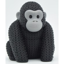 3D Baskı Zamanı Örgü Dokulu Goril Figürü - 3D Yazıcı Tasarım Siyah Biblo & Masa Aksesuarı