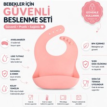 Jojobebek Çocuk Silikon Mama Önlüğü (Pembe Renk)