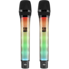 LTG Nova Profesyonel Kablosuz Uhf 2 Mikrofonlu Set Rgb - Siyah Wx-82