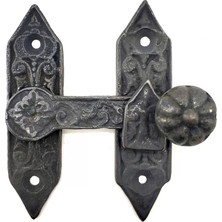 LTG Nova Antika Tarz Dekoratif Pirinç Kapı, Pencere Mandalı - 86X72 Mm, Oksit