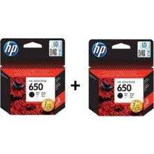 HP 650 Siyah Kartuş 2'li Set Yüksek Baskı Kalitesi ve Uzun Ömürlü Uyumlu Modeller İçin