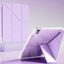 Coverzone iPad Pro 11 4.nesil ile Uyumlu Kalem Koyma Bölmeli Ultra Koruma Antişok Yatay Dikey Şekillerde Stand Seçeneği Uyku Modlu New Attractive Smart Cover Kılıf Lavanta