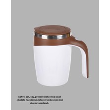 Flamex Manyetik Karıştırıcı Kupa USB Şarjlı Otomatik Karıştırma Çift Katmanlı