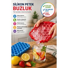 Silikon Petek Buzluk Kolay Çıkar Buz Kalıbı Esnek Bpa’sız 19X11,5 cm Buz Yapma Kalıbı