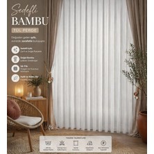 Tül Shop Ütü Istemez Sedefli Lüx Bambu Model Tül Perde 1/2 Seyrek Pileli Modern-Şık Özel Ölçü