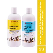 CuppyPet Evcil Hayvanlar Için Arındırıcı Şampuan - Kondisyonerli Şampuan 2'li Set