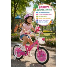 Toyfest Actress 16 Jant Çocuk Bisikleti Sepetli Zilli V Fren Destek Tekerlekli Pembe Beyaz