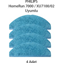 Kleen Philips 7000 Serisi XU7100/02 Homerun Aqua Islak Kuru Robot Süpürge Uyumlu Yedek Mop Bezi 4 Adet Mikrofiber