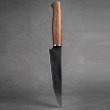 Teknik Durak El Yapımı Paslanmaz Çelik Mutfak Şef Bıçağı - Ceviz Ahşap Saplı