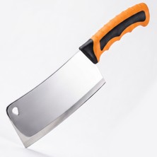 Teknik Durak Profesyonel Mutfak Satırı - Paslanmaz Çelik Et ve Kemik Kesme Bıçağı - Ergonomik Kaymaz Saplı Zırh