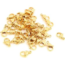 Yiğit Aksesuar 10 Adet Pirinç Gold Kararma Yapmaz 502 Papağan Kilit-Kapama (12X6MM)