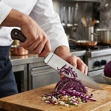 Teknik Durak Prestij Silver  Profesyonel El Yapımı Avcı ve Mutfak Bıçağı - Paslanmaz Çelik Ağacı Saplı