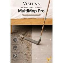 Visluna ( 1 Yedek Bezli ) Mikrofiber Başlıklı Girintili Yüzey Dip Köşe Raf Temizleme Mopu Toz Kir Alma Fırçası