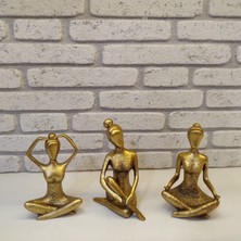 Özgürce Renkli 3'lü Yoga Biblo Takımı, Şık ve Modern Dekorasyon Hediye