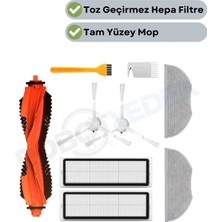 robotyedek Xiaomi H40 Uyumlu Yedek Fırça Hepa Filtre Mop Seti-9 Parça