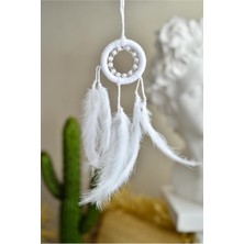 Özgürce Beyaz ve Incili Rüya Kapanı Araba Süsü Şık Dekoratif Aksesuar