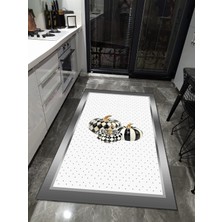 Özgürce Modern Dijital Baskılı Dekoratif Mutfak Halısı, Yıkanabilir ve Lüks Dokuma