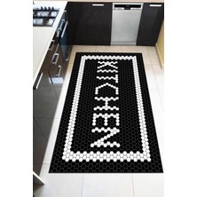 Özgürce Modern Dijital Desenli Kaymaz Tabanlı Mutfak Halısı, Şık ve Dayanıklı