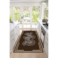 Özgürce Renkli Baskılı Çerçeveli Yıkanabilir Kaymaz Taban Yolluk