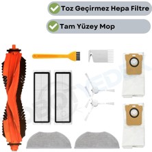 robotyedek Xiaomi H40 Uyumlu Yedek Fırça Hepa Filtre Mop Toz Torba Seti-11 Parça