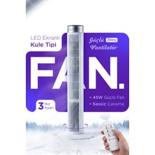 Ensiga Kule Tipi 39'' Fan Uzaktan Kumandalı LED Ekranlı Sessiz 3 Hız Kademeli 45W Güçlü Fan