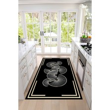 Özgürce Yıkanabilir, Baskılı, Çerçeveli, Kaymaz Taban, Dekoratif Yolluk Halı