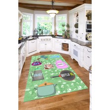 Özgürce Desenli Yıkanabilir Kaymaz Taban Mutfak ve Salon Halısı
