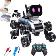 Ensiga Uzaktan Kumandalı Akıllı Robot Köpek 8 Tekerlekli Şarjlı LED Işıklı Müzikli Dans Eden Oyuncak