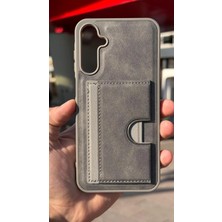 İzel Aksesuar Samsung Galaxy A15 Içi Kadife Kartlıklı Stantlı Kılıf