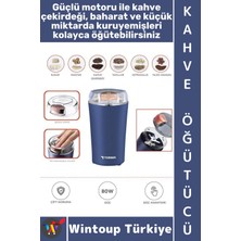 Wintoup #kahveöğütücü Kompakt Küçük Kuruyemiş Karabiber Aşırı Isınma Korumalı Paslanmaz Çelik Şık Güçlü Motor Değirmen Kahve Baharat Öğütücü