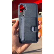 İzel Aksesuar Samsung Galaxy A15 Içi Kadife Kartlıklı Stantlı Kılıf