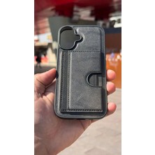 İzel Aksesuar Apple Iphone 16 Içi Kadife Kartlıklı Stantlı Kılıf