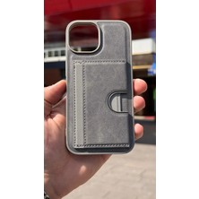 İzel Aksesuar Apple Iphone 15 Içi Kadife Kartlıklı Stantlı Kılıf