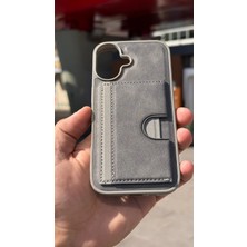 İzel Aksesuar Apple Iphone 16 Içi Kadife Kartlıklı Stantlı Kılıf