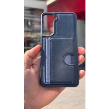 İzel Aksesuar Samsung Galaxy S21 Fe Içi Kadife Kartlıklı Stantlı Kılıf