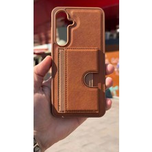 İzel Aksesuar Samsung Galaxy S24 Fe Içi Kadife Kartlıklı Stantlı Kılıf