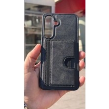 İzel Aksesuar Samsung Galaxy S25 Fe Içi Kadife Kartlıklı Stantlı Kılıf