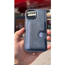 İzel Aksesuar Apple Iphone 15 Içi Kadife Kartlıklı Stantlı Kılıf