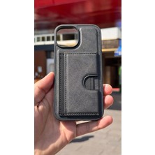 İzel Aksesuar Apple Iphone 15 Içi Kadife Kartlıklı Stantlı Kılıf