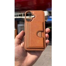 İzel Aksesuar Apple Iphone 16 Içi Kadife Kartlıklı Stantlı Kılıf