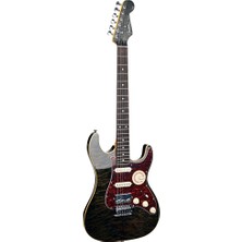 Guson Superstrat Hss Elektro Gitar Quilted Siyah