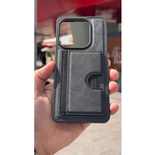 İzel Aksesuar Xiaomi Redmi Note 14 Içi Kadife Kartlıklı Stantlı Kılıf