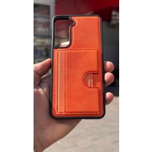 İzel Aksesuar Samsung Galaxy S21 Fe Içi Kadife Kartlıklı Stantlı Kılıf