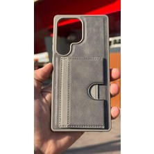 İzel Aksesuar Samsung Galaxy S25 Ultra Içi Kadife Kartlıklı Stantlı Kılıf