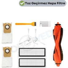 robotyedek Xiaomi H40 Uyumlu Yedek Fırça Hepa Filtre Toz Torba Seti-9 Parça