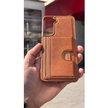 İzel Aksesuar Samsung Galaxy S21 Fe Içi Kadife Kartlıklı Stantlı Kılıf