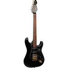 Peavey Raptor Lightning Bolt St 60TH Hss Stratocaster Elektro Gitar (Gold Hardware - Black)
